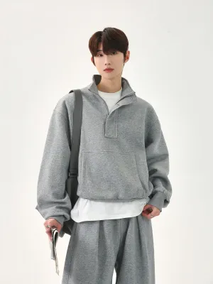 Half Button Sweat Top / Wide Sweat Pants CBJ0107