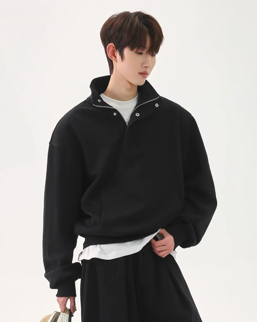 Half Button Sweat Top / Wide Sweat Pants CBJ0107