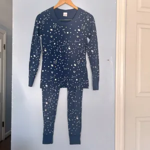 Hanna Andersson Sprinkle Of Stars Blue Night Sky Matching Long John Pajamas