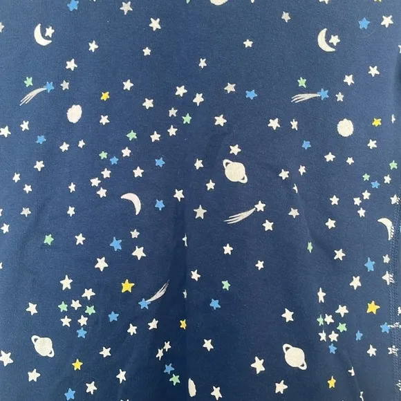 Hanna Andersson Sprinkle Of Stars Blue Night Sky Matching Long John Pajamas