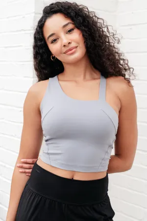 Hazel Blues® |  Doing it For Me Asymmetrical Tank in Rhino Grey