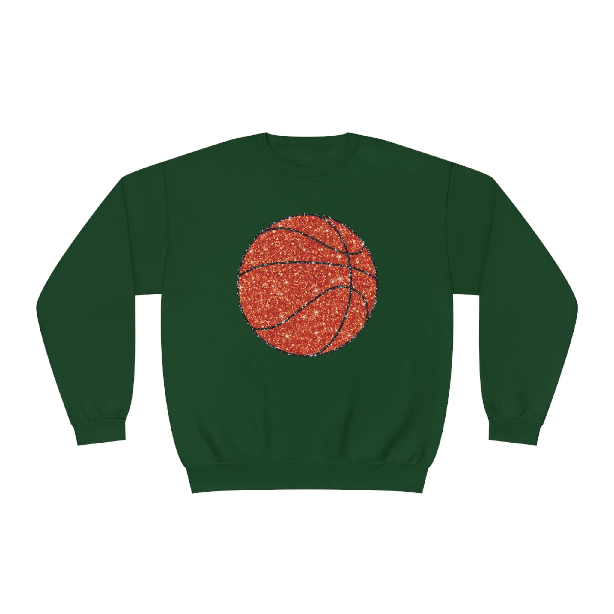 Hazel Blues® |  Large Basketball Faux Glitter Graphic Sweatshirt