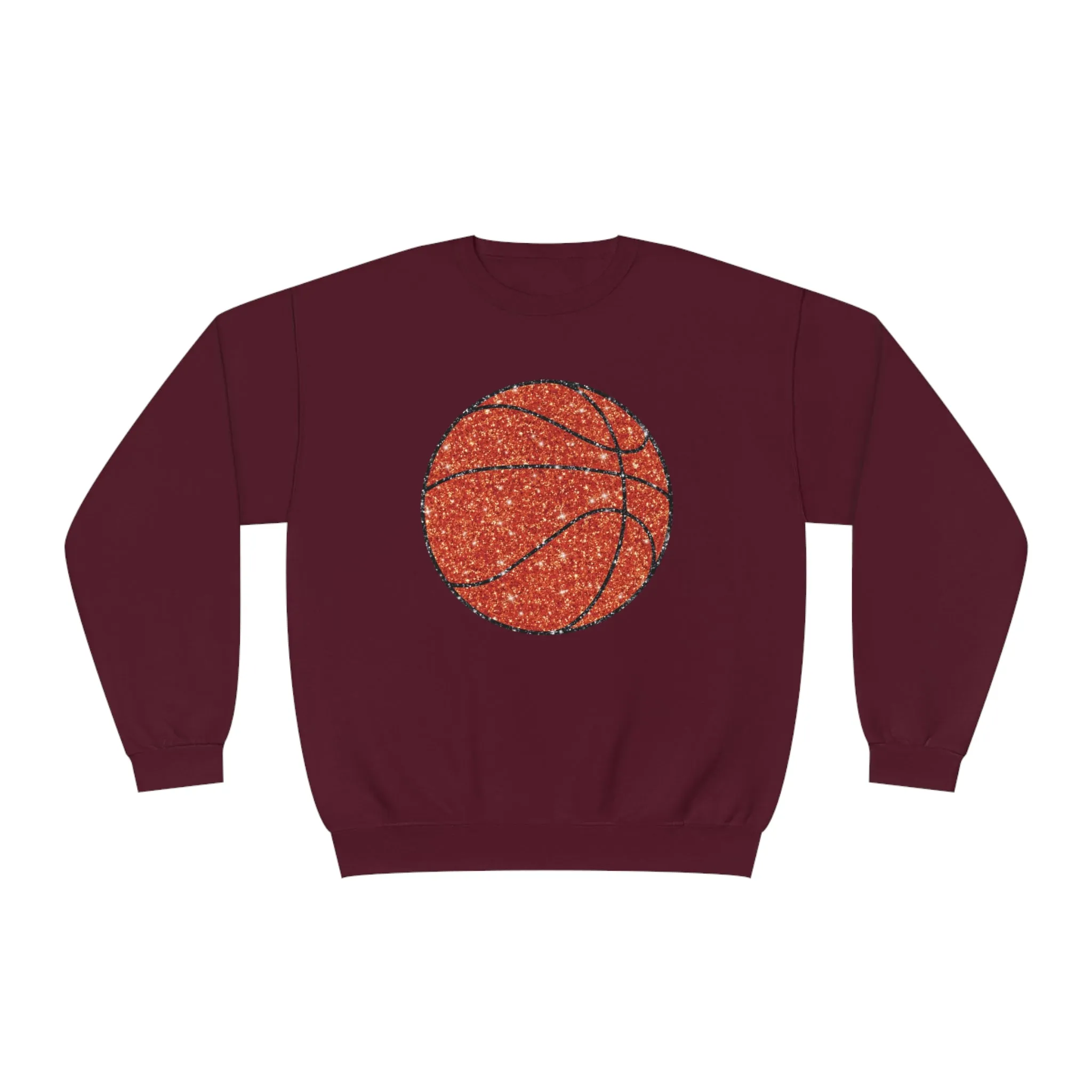 Hazel Blues® |  Large Basketball Faux Glitter Graphic Sweatshirt