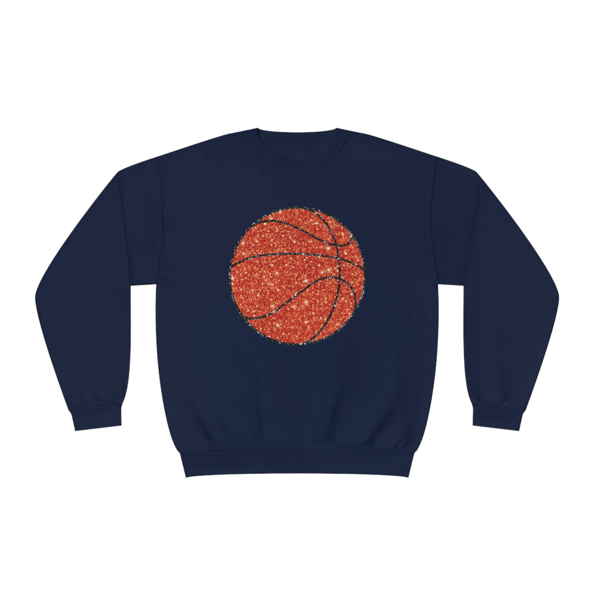 Hazel Blues® |  Large Basketball Faux Glitter Graphic Sweatshirt