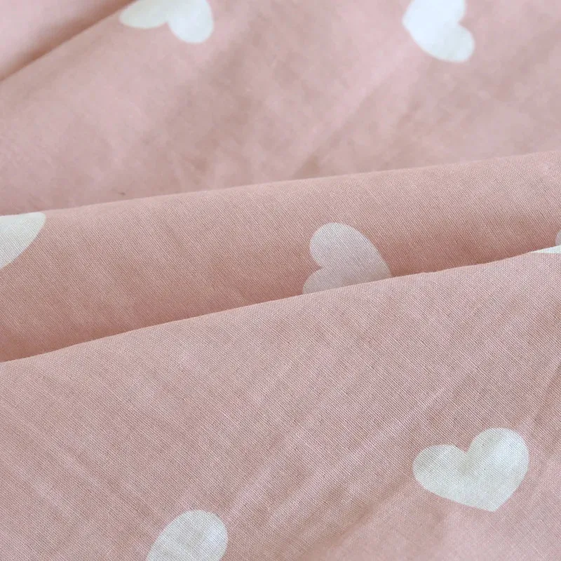 Heart-Print Long-Sleeve Pajama Set 100% Cotton