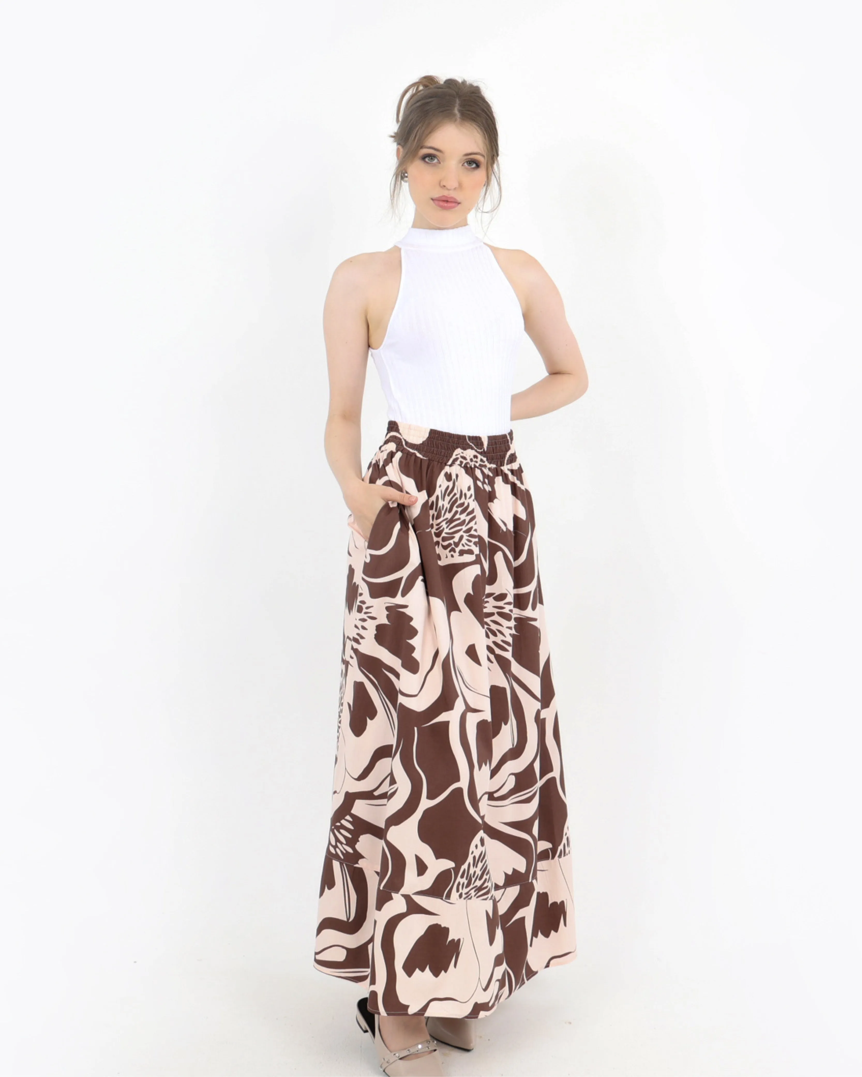 High Neck Rib Top