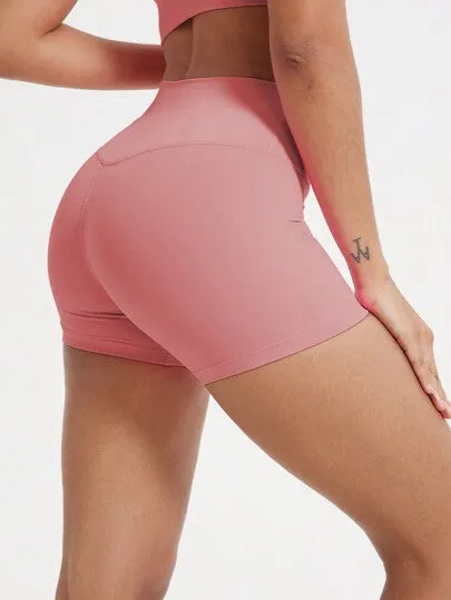 High-Waist Yoga Sports Shorts – Breathable, Stretchy Workout & Cycling Bottoms