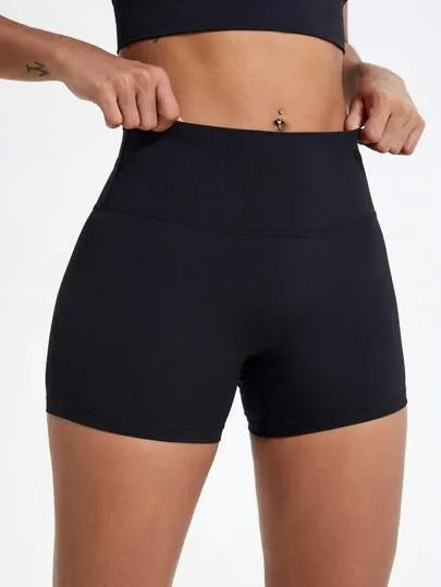 High-Waist Yoga Sports Shorts – Breathable, Stretchy Workout & Cycling Bottoms