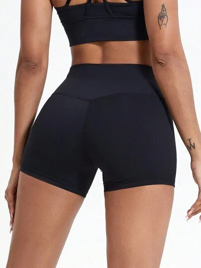 High-Waist Yoga Sports Shorts – Breathable, Stretchy Workout & Cycling Bottoms