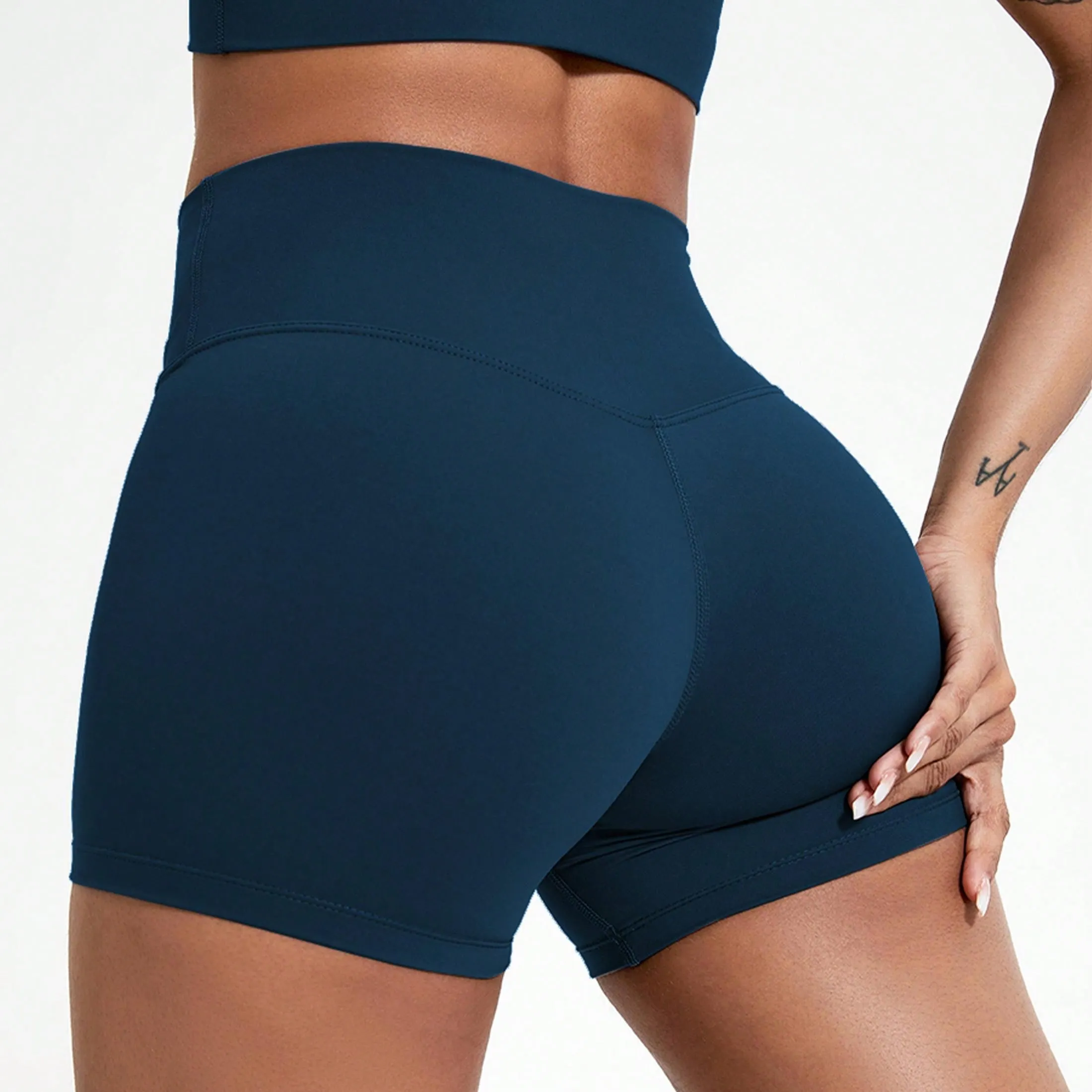 High-Waist Yoga Sports Shorts – Breathable, Stretchy Workout & Cycling Bottoms