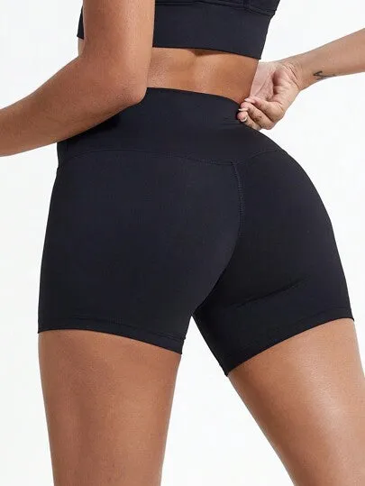 High-Waist Yoga Sports Shorts – Breathable, Stretchy Workout & Cycling Bottoms