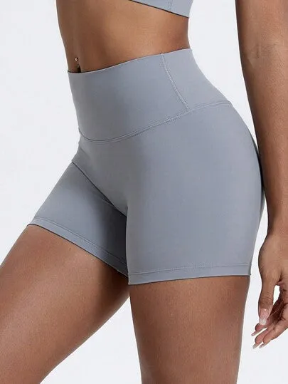 High-Waist Yoga Sports Shorts – Breathable, Stretchy Workout & Cycling Bottoms