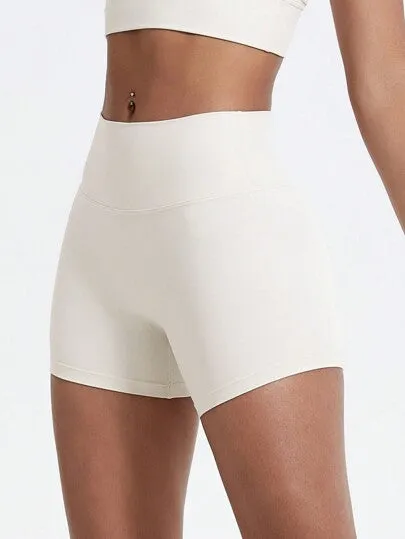 High-Waist Yoga Sports Shorts – Breathable, Stretchy Workout & Cycling Bottoms