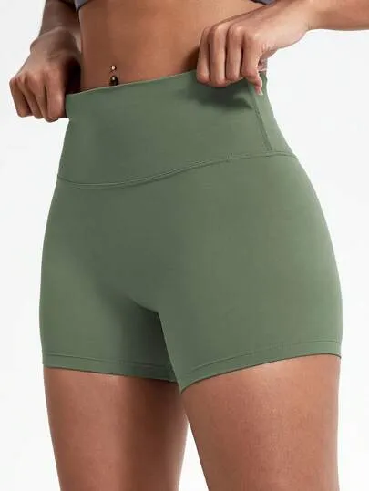 High-Waist Yoga Sports Shorts – Breathable, Stretchy Workout & Cycling Bottoms
