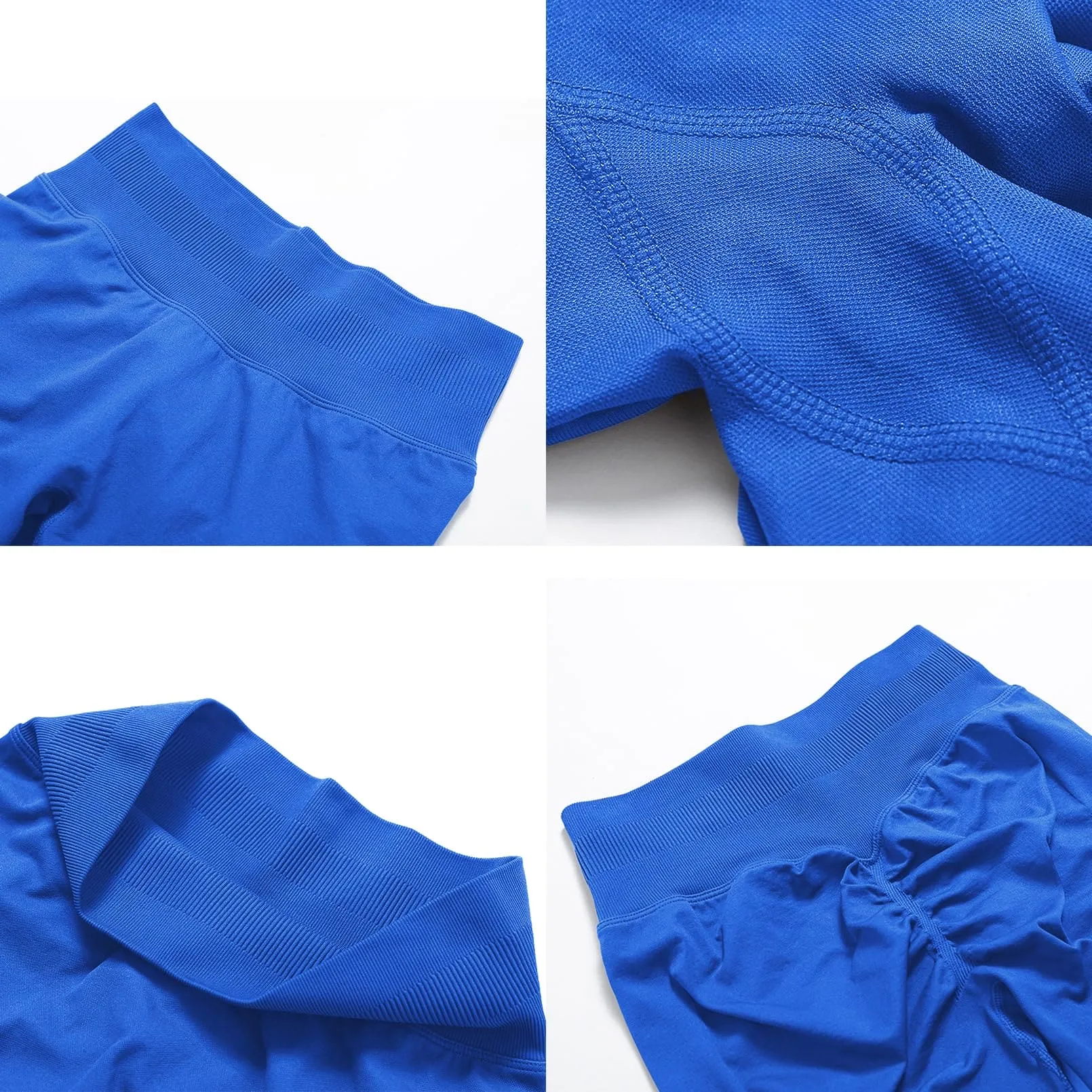 Impact Leggings for Women Seamless Workout Yoga Pants Hidden Scrunch Butt Tummy Control Gym Leggings Mid Low Waist 25" Electric Blue
