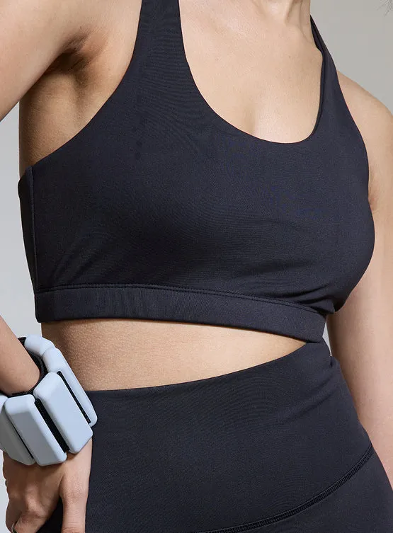 Intense Racer Back Sports Bra Matte Black