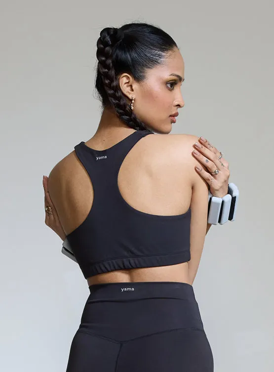 Intense Racer Back Sports Bra Matte Black