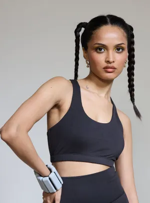 Intense Racer Back Sports Bra Matte Black