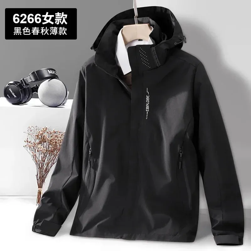 Jackets For Women Men Waterproof Windbreaker Camping Climbing Outdoor Hiking Coats Solid Color Spring Autumn Unisex Outerwear