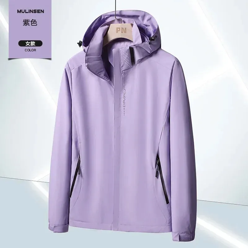 Jackets For Women Men Waterproof Windbreaker Camping Climbing Outdoor Hiking Coats Solid Color Spring Autumn Unisex Outerwear
