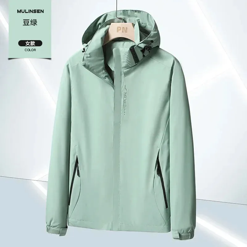 Jackets For Women Men Waterproof Windbreaker Camping Climbing Outdoor Hiking Coats Solid Color Spring Autumn Unisex Outerwear