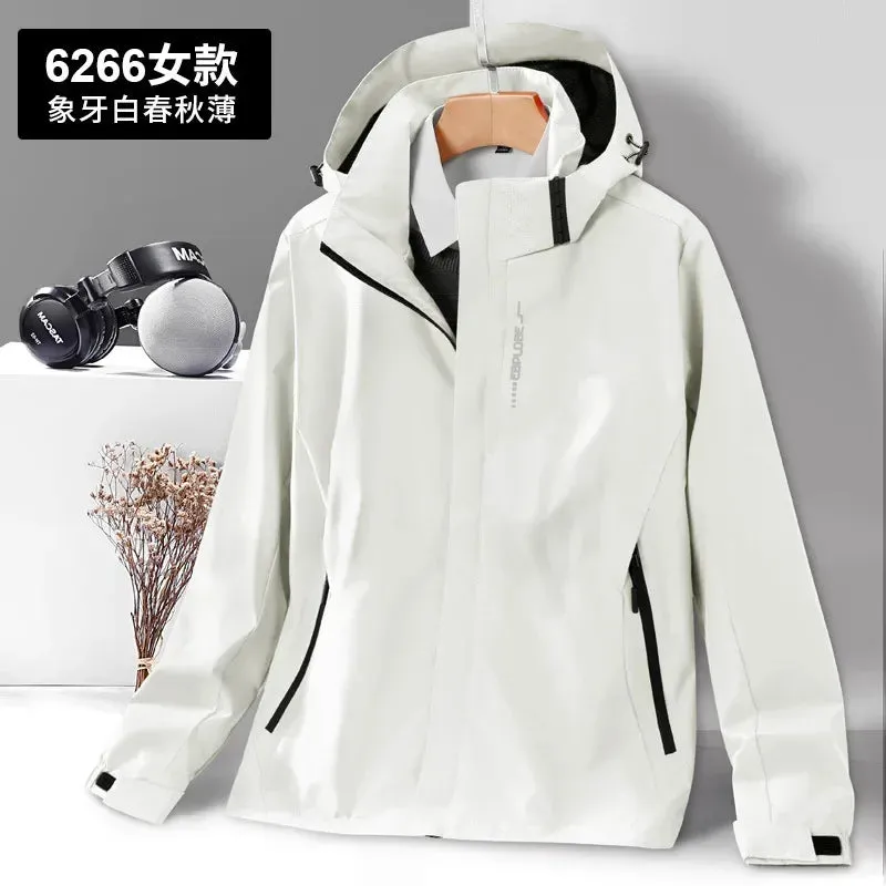 Jackets For Women Men Waterproof Windbreaker Camping Climbing Outdoor Hiking Coats Solid Color Spring Autumn Unisex Outerwear