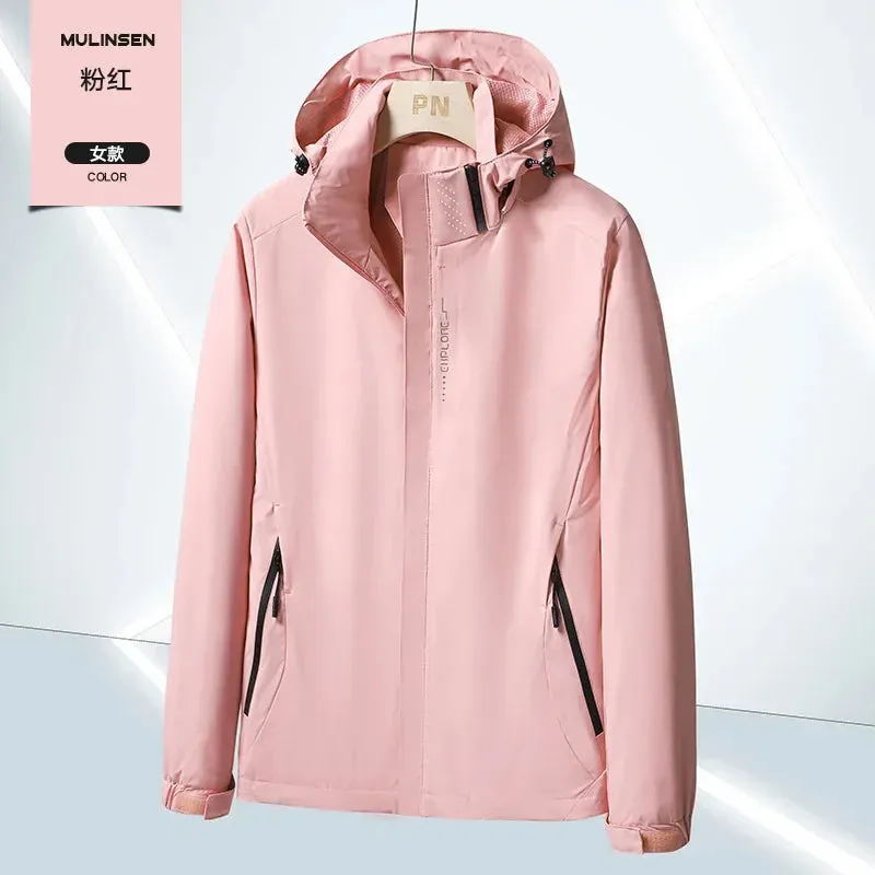 Jackets For Women Men Waterproof Windbreaker Camping Climbing Outdoor Hiking Coats Solid Color Spring Autumn Unisex Outerwear