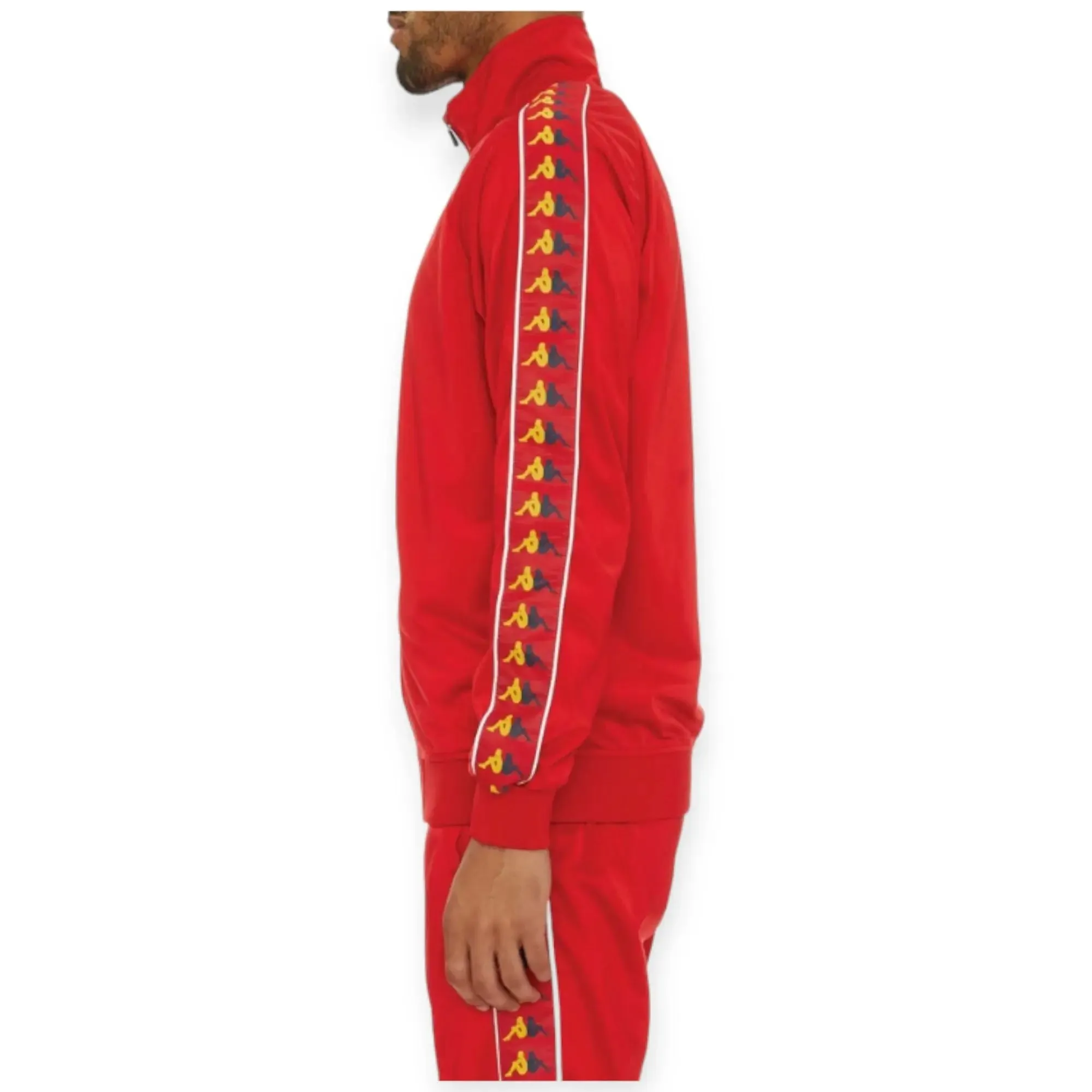 Kappa Men 222 banda carambie Track Jacket (Red,Yellow,Dark Blue)