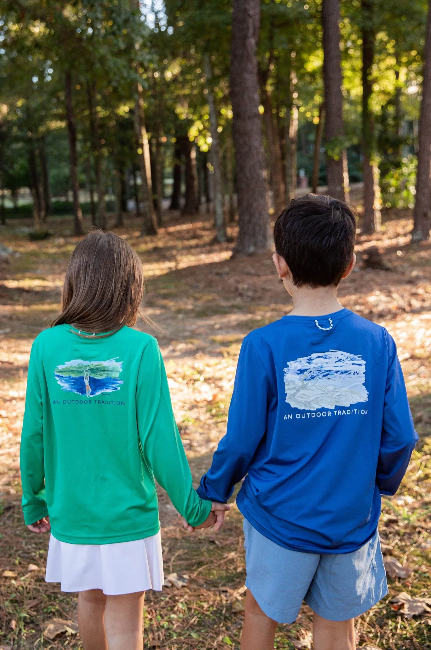Kids Pro Performance Long Sleeve Fishing T-shirt in Set Sail Navy Beach Driftwood