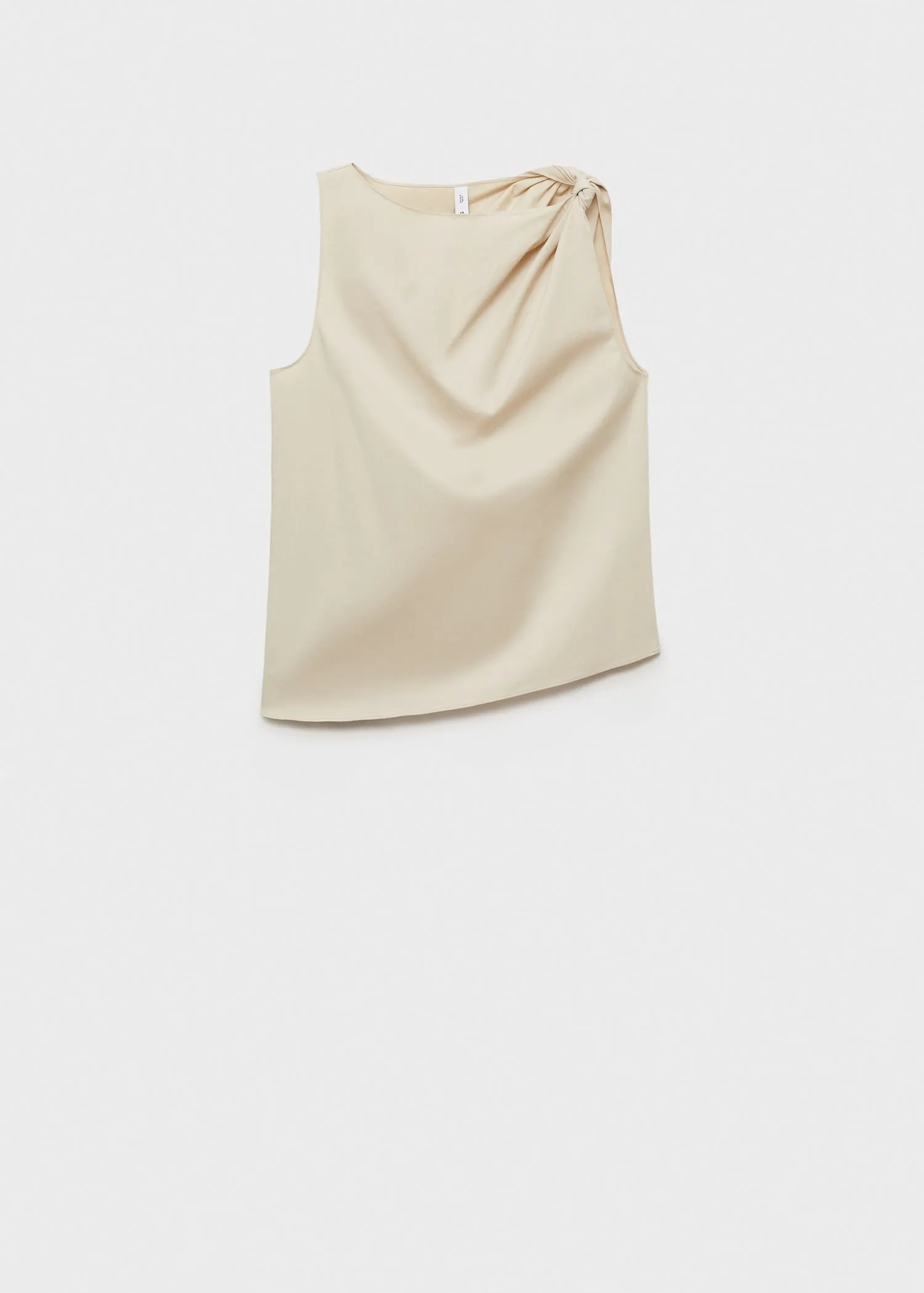 Knotted-hem cotton top