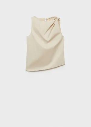 Knotted-hem cotton top