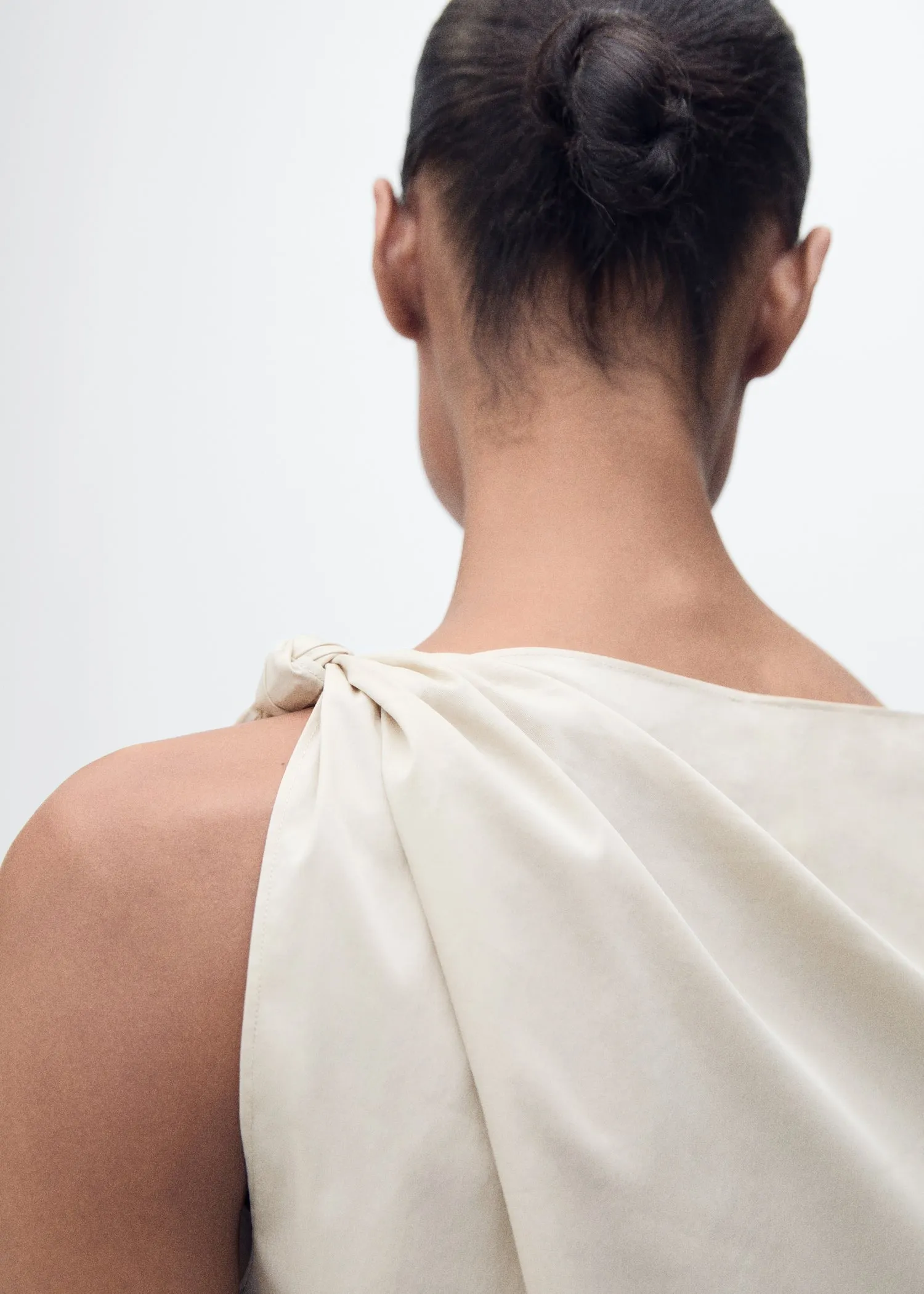 Knotted-hem cotton top
