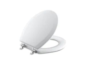 KOHLER K-4726-T Triko round-front toilet seat with Polished Chrome hinges in White