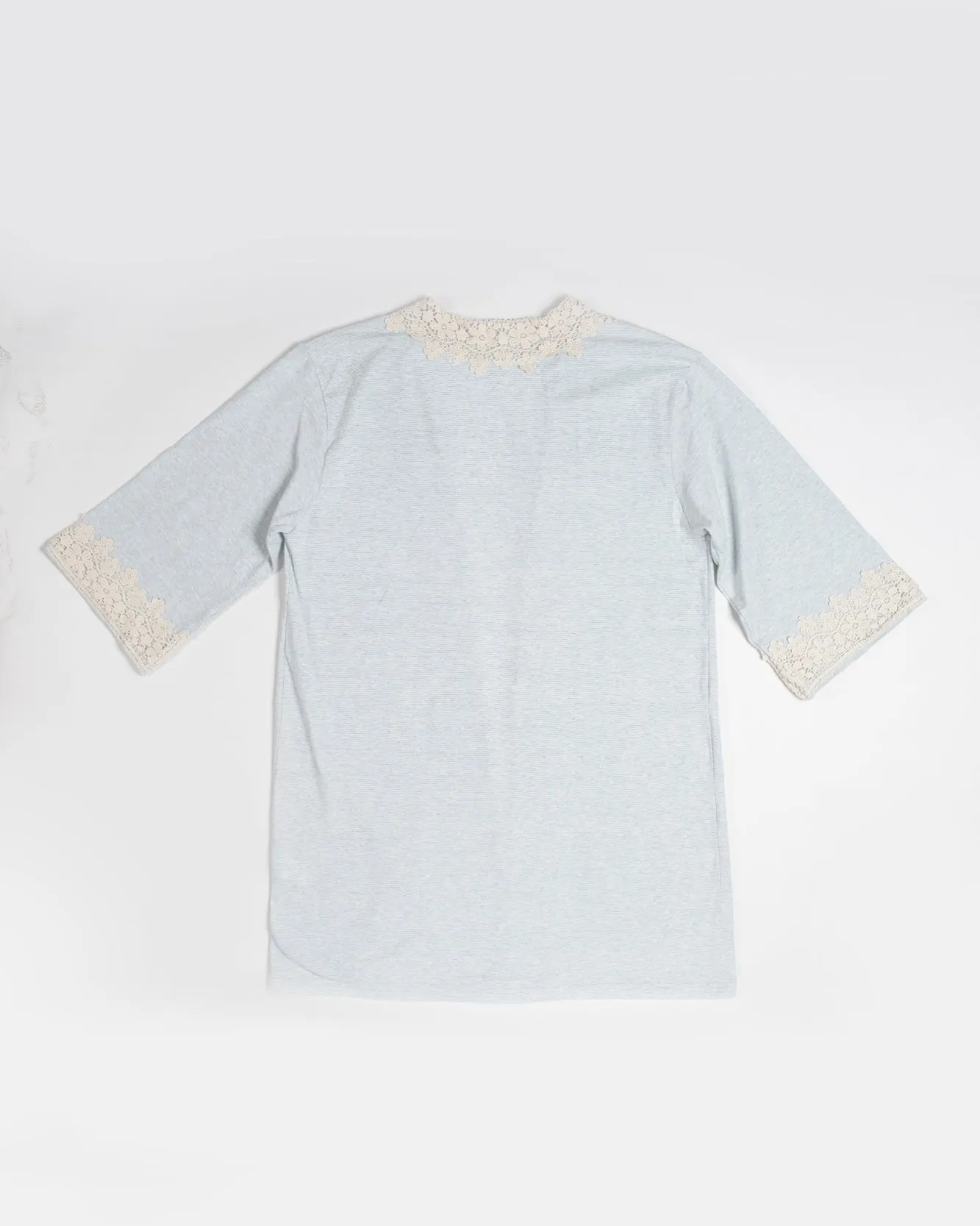 Lace Nursing Pajama Set (Pack of 3, top, pants & overshirt cardigan)
