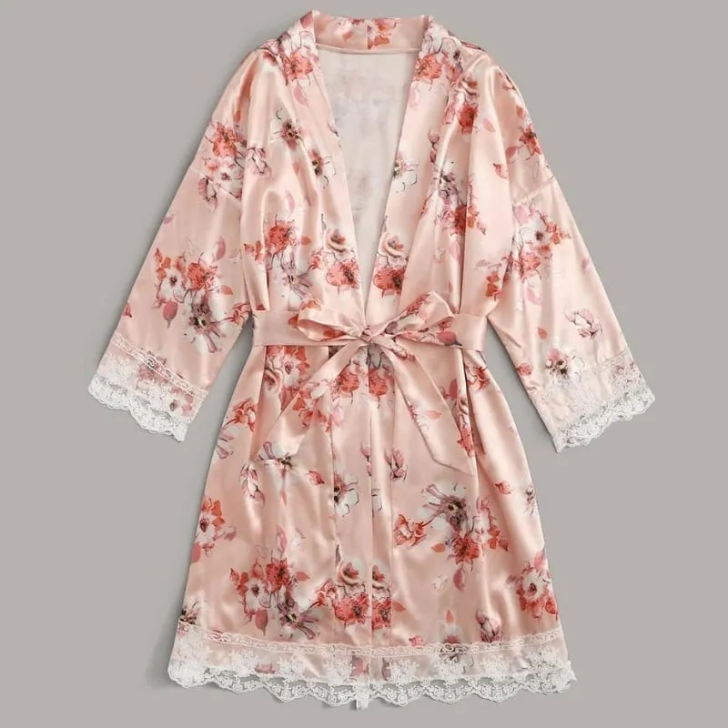Lace Satin Pajama Set