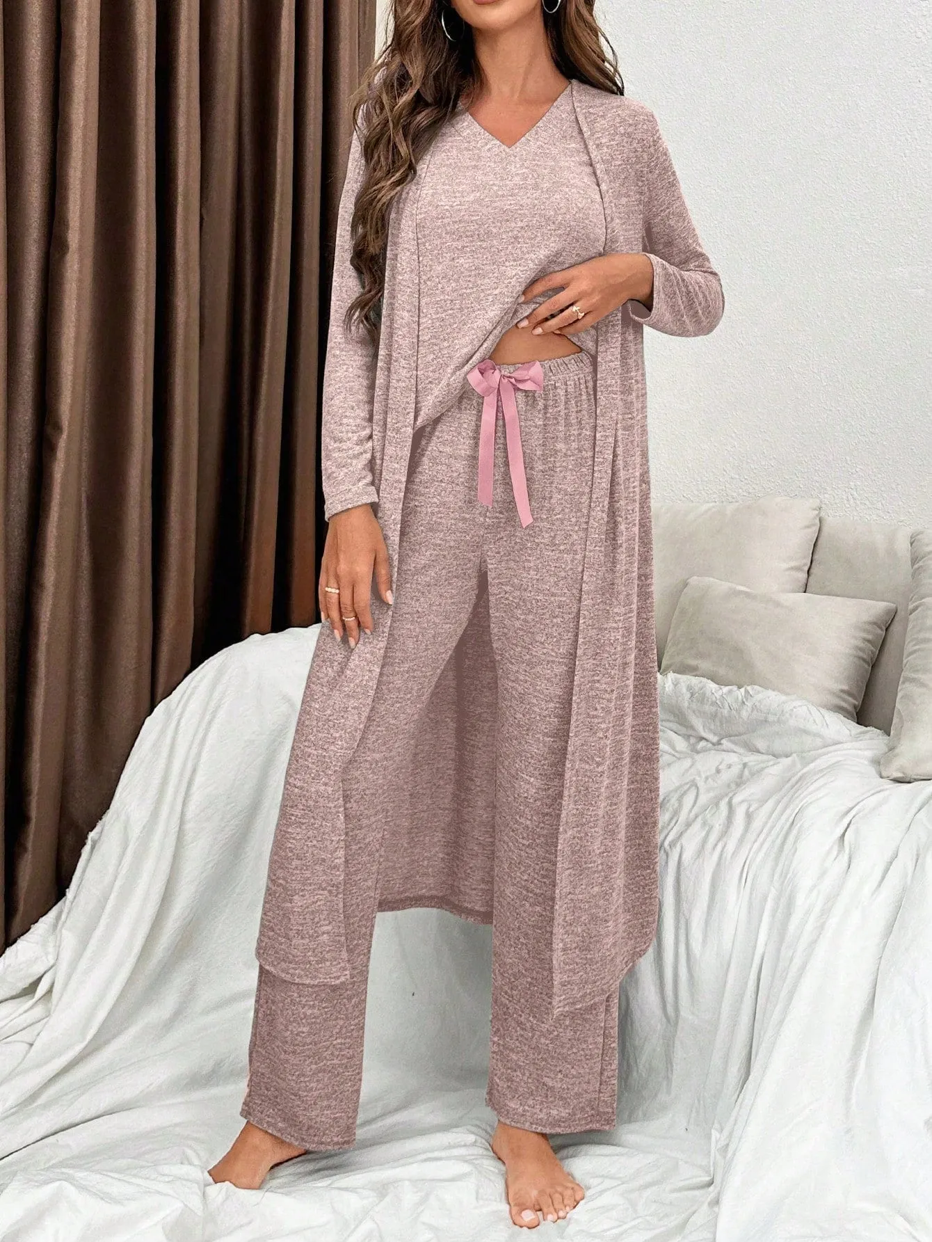 Ladies' Solid Color Home Clothes Set