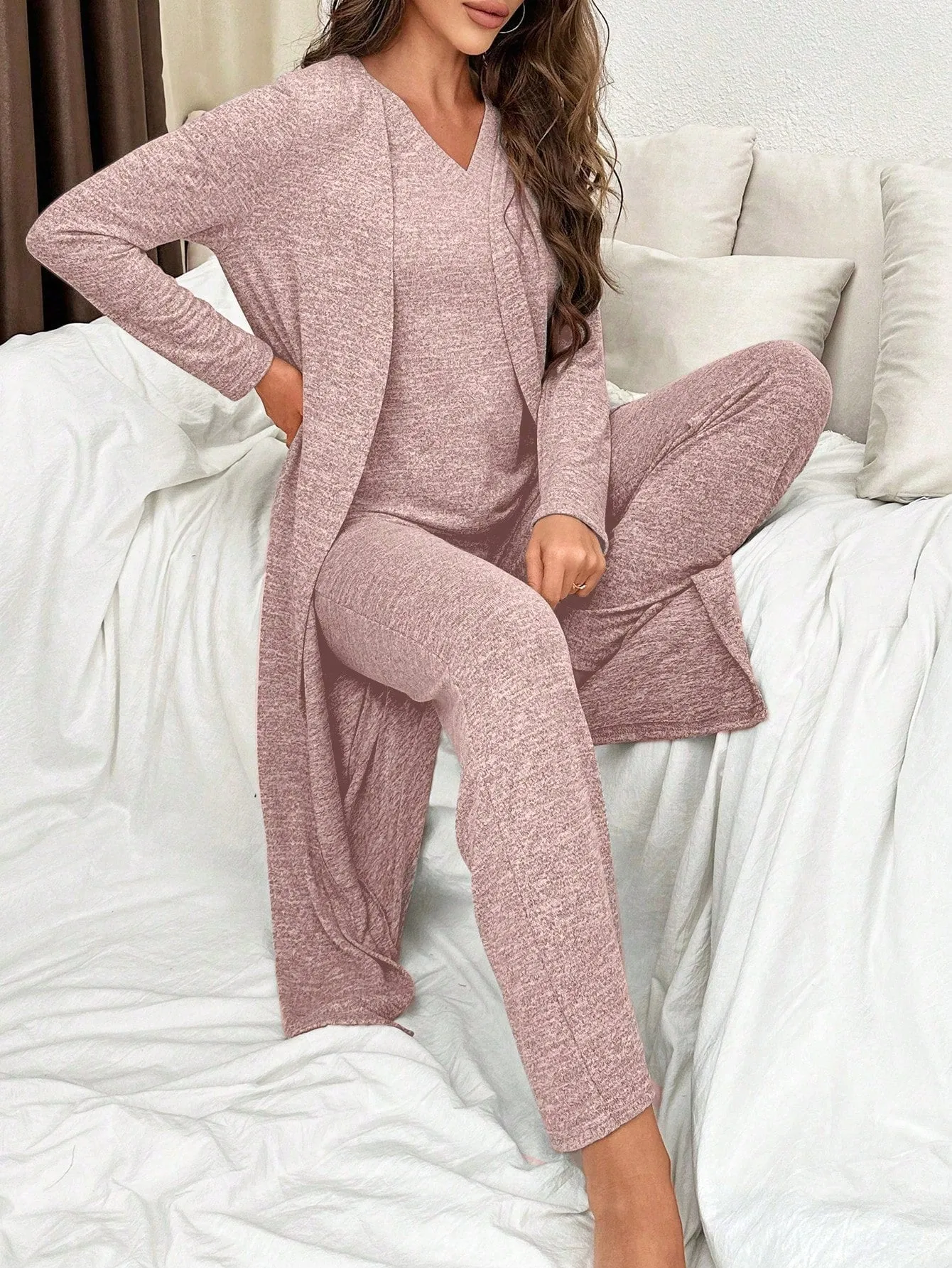 Ladies' Solid Color Home Clothes Set