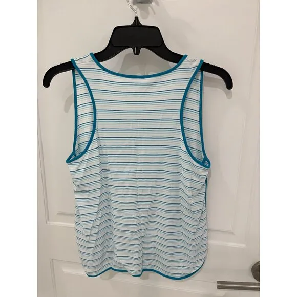 LAKE Pima Cotton Pajama Set Blue Striped Tank Top Pants Sz XS Loungewear