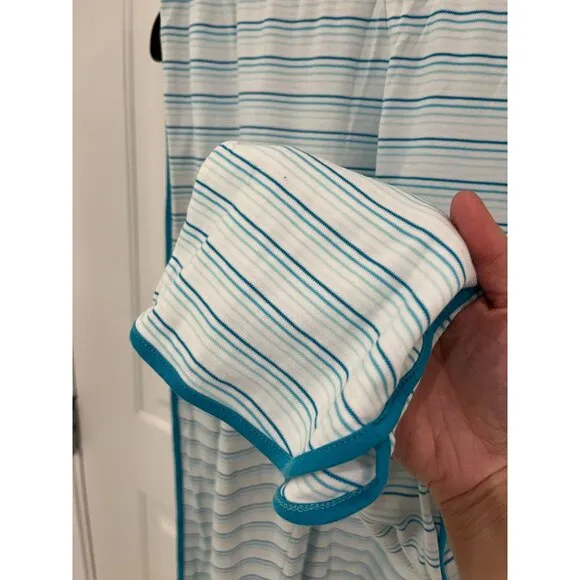 LAKE Pima Cotton Pajama Set Blue Striped Tank Top Pants Sz XS Loungewear