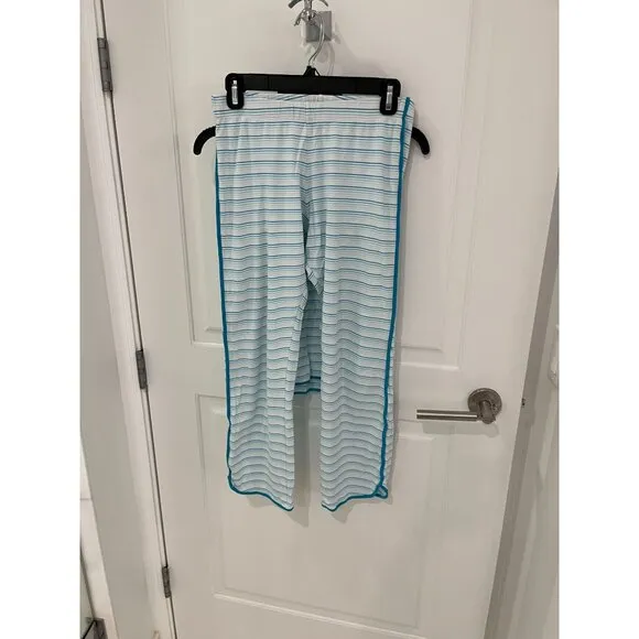 LAKE Pima Cotton Pajama Set Blue Striped Tank Top Pants Sz XS Loungewear