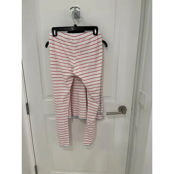 LAKE Pima Cotton Pajama Set Pink Striped Tank Top Pants Sz XS Loungewear