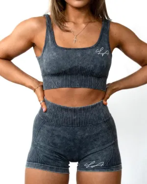 Lena Faded Blue Seamless Shorts
