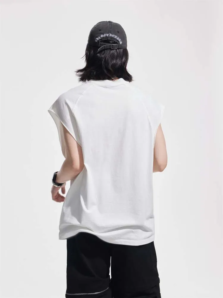 Loose Solid Color Sleeveless Cotton Tops【s0000006734】