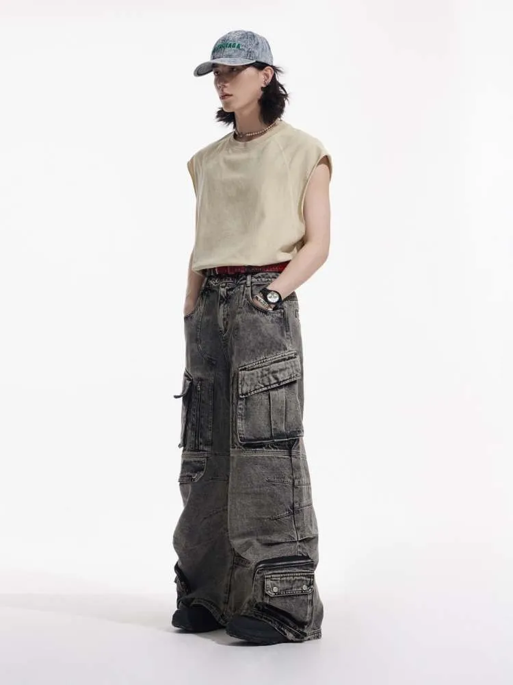 Loose Solid Color Sleeveless Cotton Tops【s0000006734】