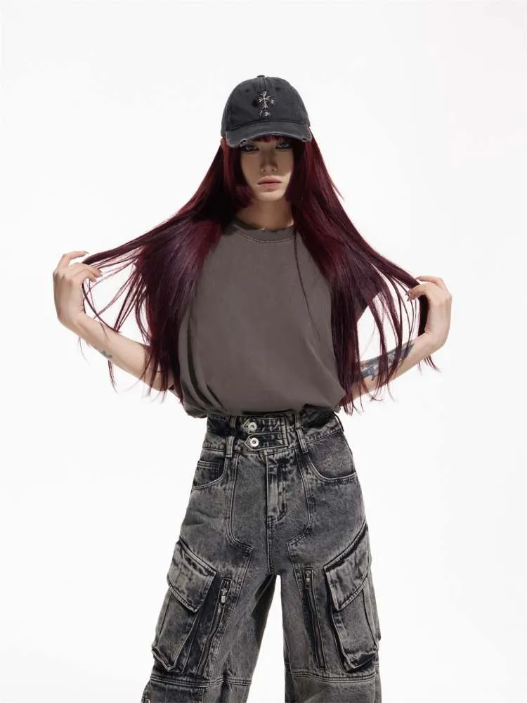 Loose Solid Color Sleeveless Cotton Tops【s0000006734】