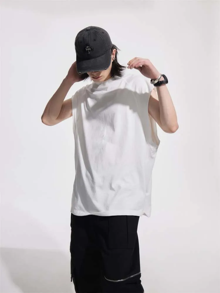 Loose Solid Color Sleeveless Cotton Tops【s0000006734】
