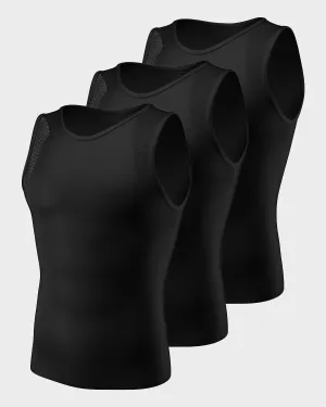 Lot de 3 t-shirts à manches emmanchures à forte compression en coton pima idéal pour un usage quotidien