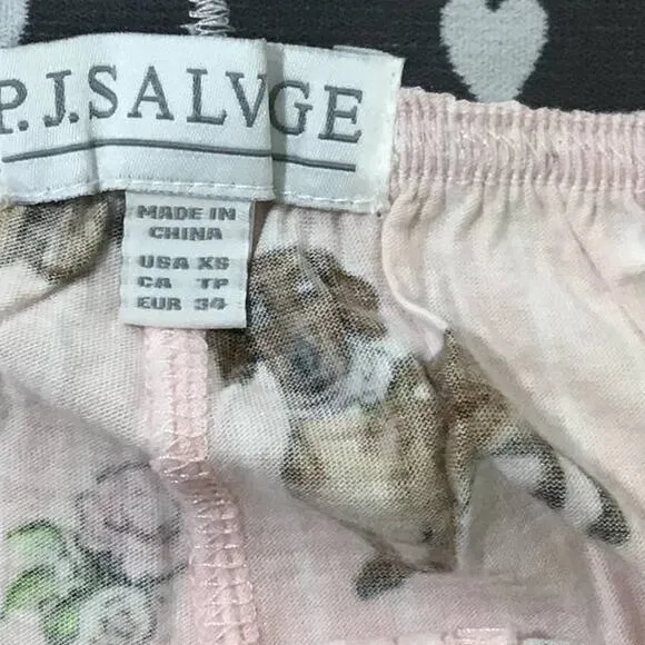LOT OF 2 PJ SALVAGE XS Pink Dog Print Loungewear Pajama Bottoms Shorts NWT B25