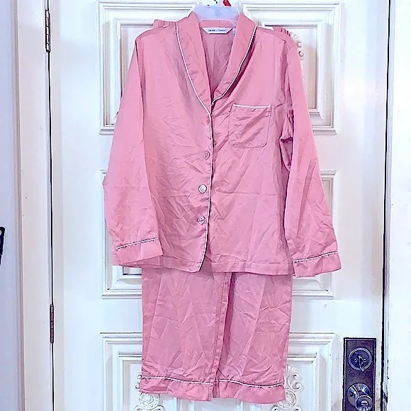 Lovely &amp; Elegant; Ladies 2pc Long PJ’s Pajamas Set/Lounge Wear Glam ComfyMauve
