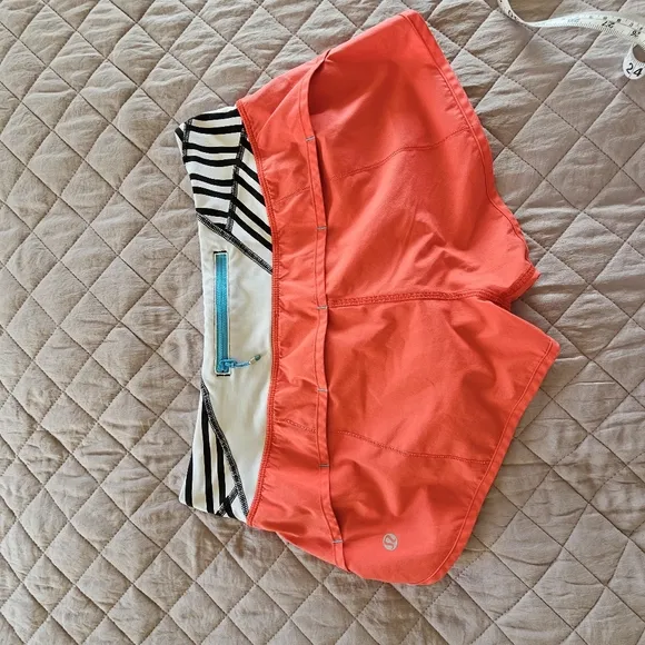 Lululemon red strap decor athletic shorts size S
